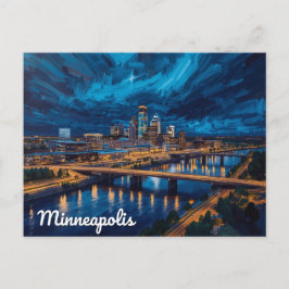 Minneapolis Riverfront City Art Briefkaart