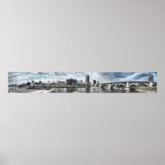 Minneapolis Riverfront Panorama met een breedte va Poster
