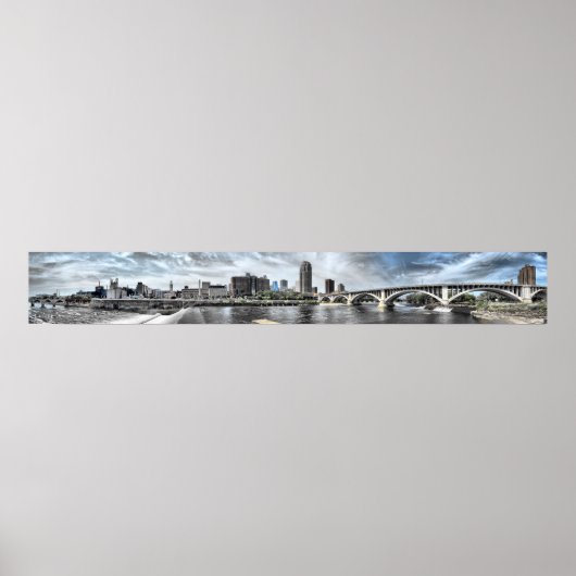 Minneapolis Riverfront Panorama met een breedte va Poster (Voorkant)