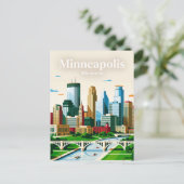 Minneapolis Silhouet USA Briefkaart (Staand voorkant)