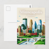Minneapolis Silhouet USA Briefkaart (Voorkant / Achterkant)