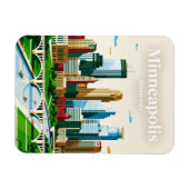 Minneapolis Silhouet USA Magneet (Horizontaal)