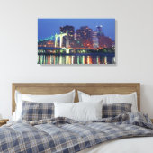 Minneapolis Skyline bij nacht Canvas Afdruk (Insitu (Slaapkamer))