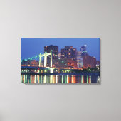 Minneapolis Skyline bij nacht Canvas Afdruk (Voorkant)