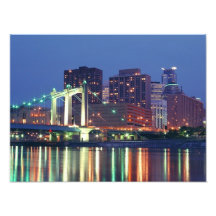 Minneapolis Skyline bij nacht