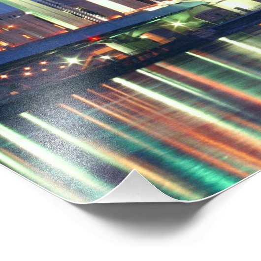 Minneapolis Skyline bij nacht Foto Afdruk (Hoek)