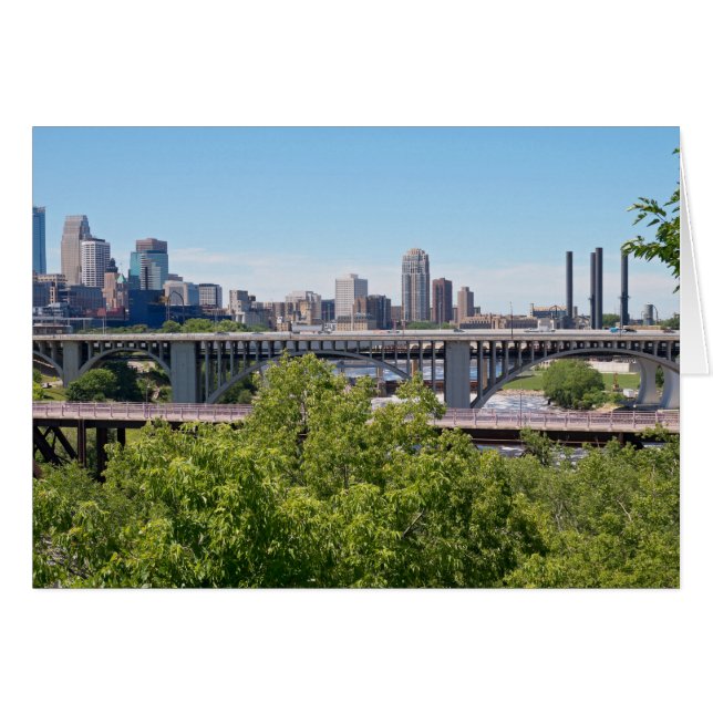 Minneapolis Skyline en Bridges (Voorkant Horizontaal)