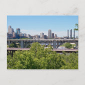 Minneapolis Skyline en Bridges Briefkaart (Voorkant)