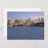 minneapolis skyline en diepgevroren mississippi, p briefkaart (Voorkant / Achterkant)