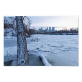 minneapolis skyline en icy mississippi foto afdruk (Voorkant)