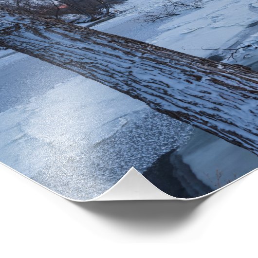 minneapolis skyline en icy mississippi foto afdruk (Hoek)