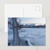 minneapolis skyline en icy mississippi uitnodiging briefkaart (Voorkant / Achterkant)
