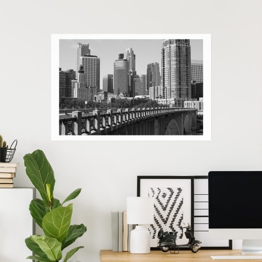 Minneapolis Skyline in daglicht Poster (Thuiskantoor)
