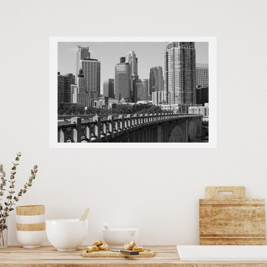 Minneapolis Skyline in daglicht Poster (Keuken)