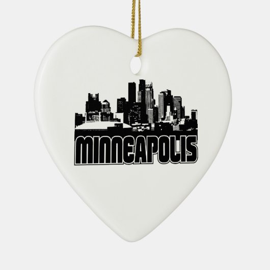 Minneapolis Skyline Keramisch Ornament (Rechts)
