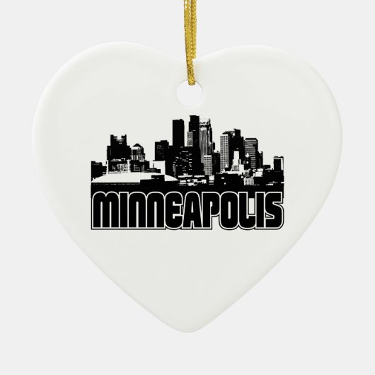 Minneapolis Skyline Keramisch Ornament (Voorkant)