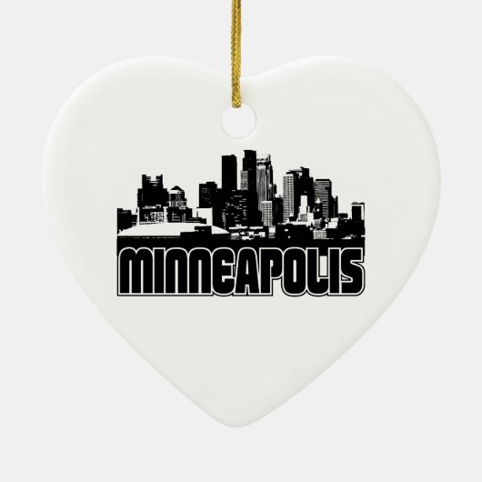 Minneapolis Skyline Keramisch Ornament (Achterkant)