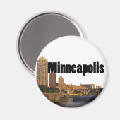 Minneapolis Skyline met Minneapolis in de Sky Magneet (Voorkant / Achterkant)