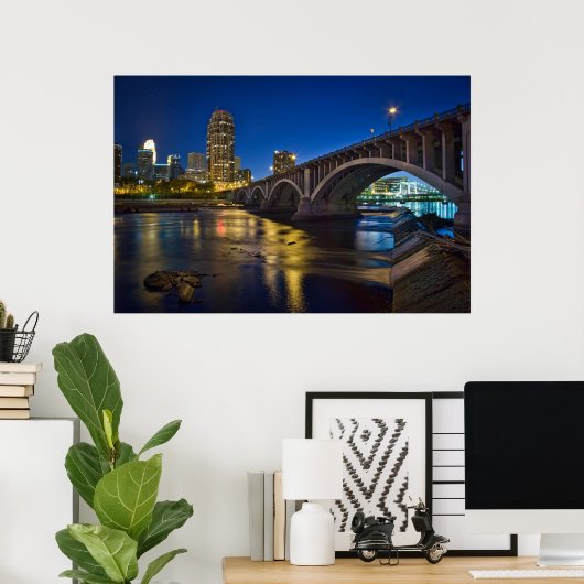 Minneapolis Skyline Poster (Thuiskantoor)