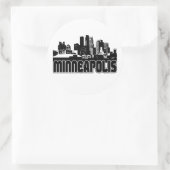 Minneapolis Skyline Ronde Sticker (Tas)