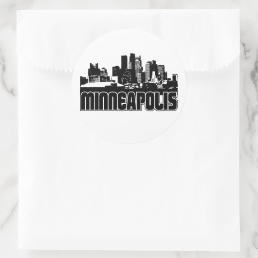 Minneapolis Skyline Ronde Sticker (Tas)
