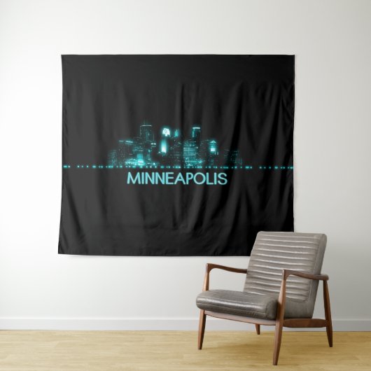 Minneapolis Skyline Wandkleed (In Situ (horizontaal))