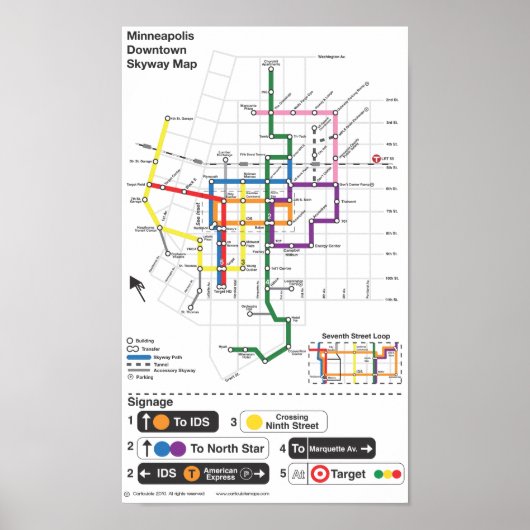 Minneapolis Skyway Map Poster (Voorkant)