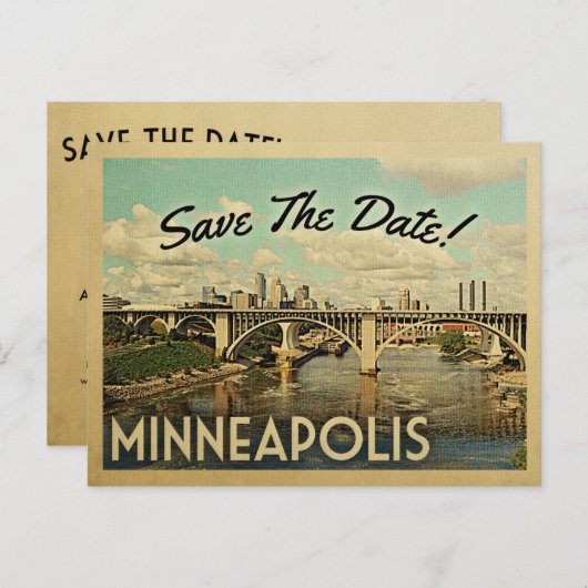 Minneapolis slaat de datum  Briefkaarten op (Voorkant / Achterkant)