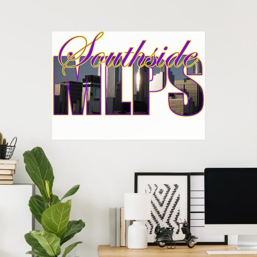 minneapolis southside skyline poster (Thuiskantoor)