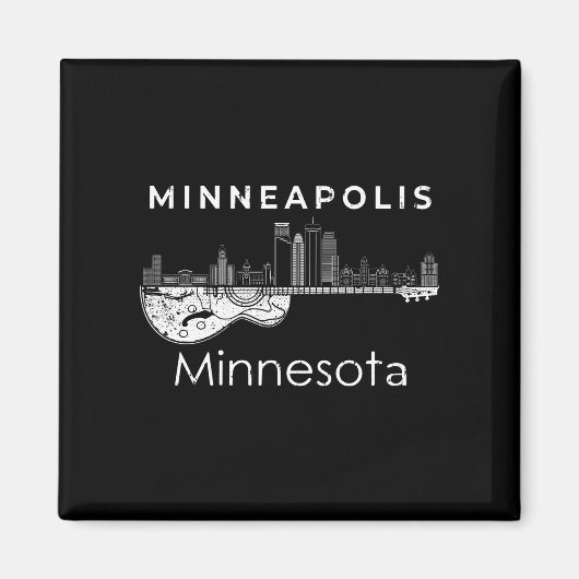 Minneapolis Souvenir Mannen Minnesota Music Guitar Magneet (Voorkant)