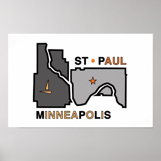 Minneapolis St. Paul Twin City Love Poster (Voorkant)