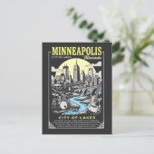 Minneapolis Stad Minnesota Stad van Meren Briefkaart (Staand voorkant)