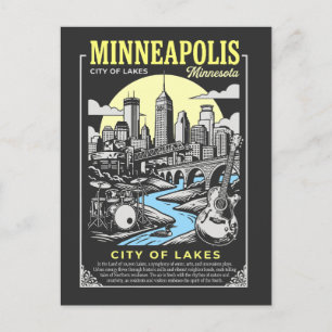 Minneapolis Stad Minnesota Stad van Meren Briefkaart