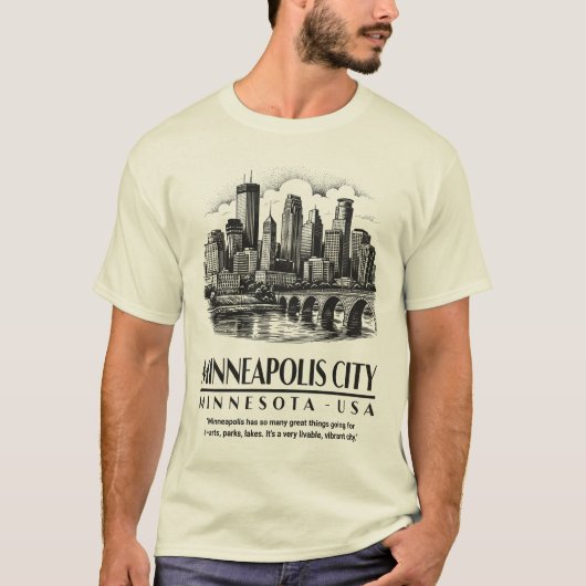 Minneapolis Stad Minnesota USA T-shirt (Voorkant)
