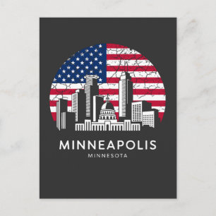 Minneapolis Stad Minnesota Vlag Briefkaart