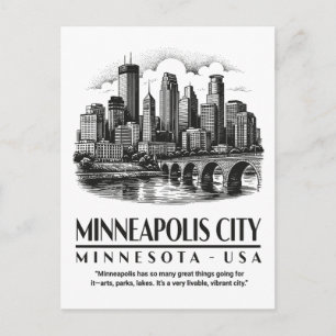 Minneapolis Stad Minnesota VS Briefkaart