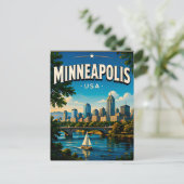 Minneapolis Stone Arch Bridge Aandenken Briefkaart (Staand voorkant)
