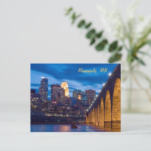 Minneapolis Stone Arch Bridge Briefkaart (Staand voorkant)