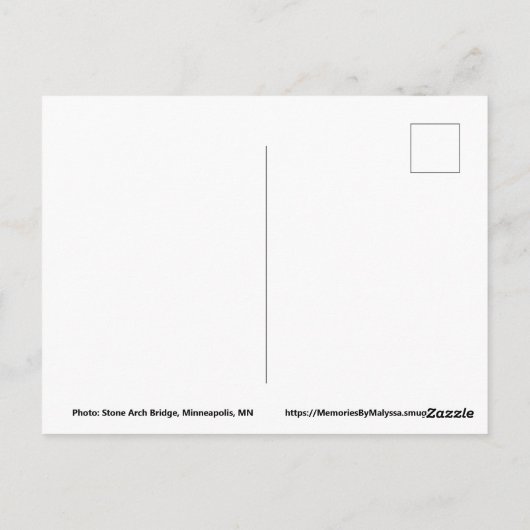 Minneapolis Stone Arch Bridge Briefkaart (Achterkant)