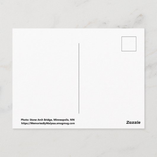 Minneapolis Stone Arch Bridge Briefkaart (Achterkant)