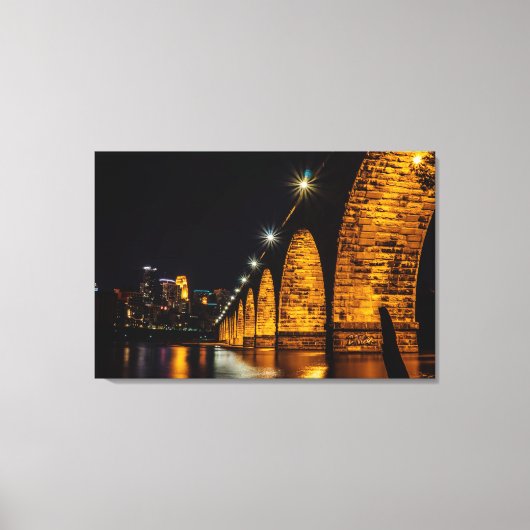 Minneapolis Stone Arch Bridge Canvas Afdruk (Voorkant)