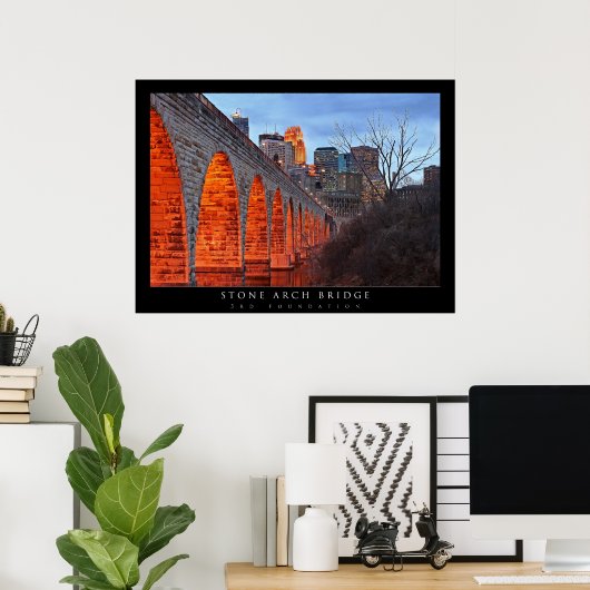 Minneapolis Stone Arch Bridge Poster (Thuiskantoor)