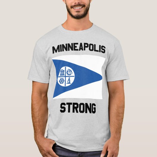 Minneapolis Strong Heren Basic T-Shirt (Voorkant)