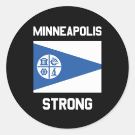 Minneapolis Strong Klassieke Ronde Stickers