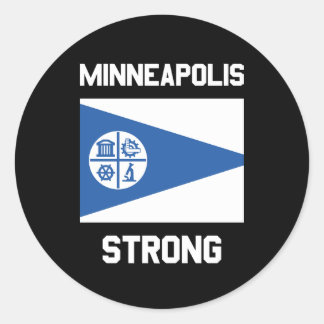 Minneapolis Strong Klassieke Ronde Stickers