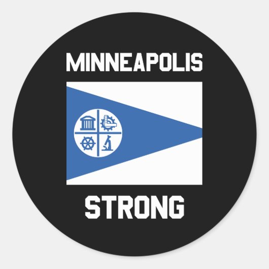 Minneapolis Strong Klassieke Ronde Stickers (Voorkant)