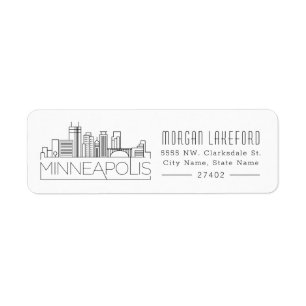 Minneapolis Stylized Skyline   Etiket