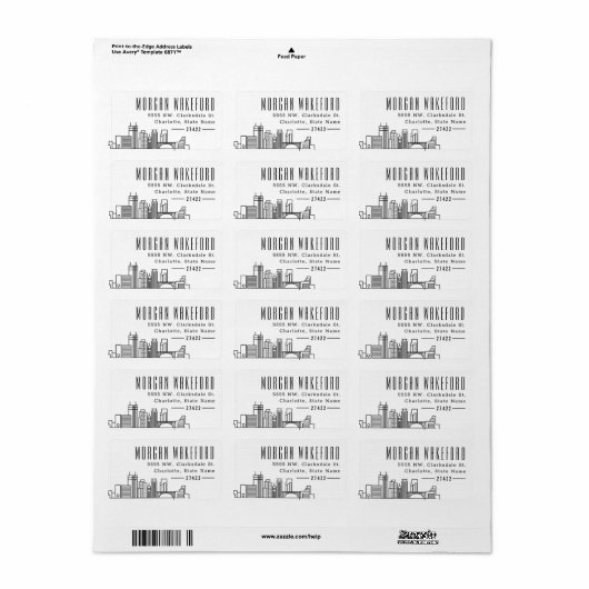 Minneapolis | Vette gestileerde Skyline | Etiket (Full Sheet)