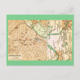 Minneapolis Vintage Straatkaart Briefkaart