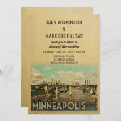 Minneapolis Wedding Invitation  midden in de eeuw Kaart (Voorkant / Achterkant)